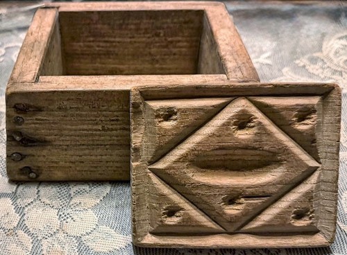 Vintage wooden butter mold - butter,