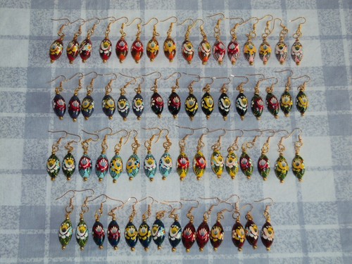 14mm oval round bead earrings - 14mm,