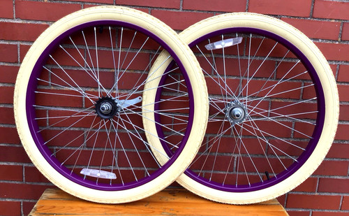 Bicycle purple wheel set - 24",