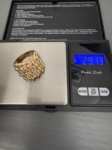 9ct gold keeper ring - gold, 29.1g