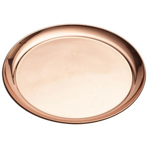 Copper round tray 300mm - copper,