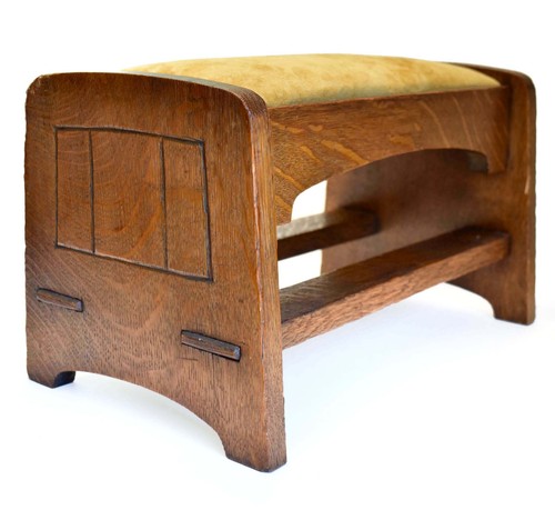 Quarter sawn oak footstool - oak,
