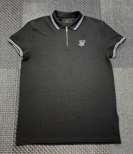 SikSilk Black Textured Polo