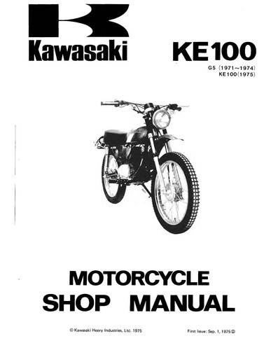 Kawasaki service manual ke100 - manual,