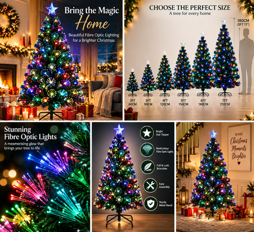 Fibre optic christmas trees - christmas,