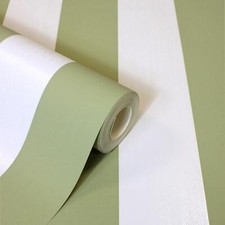 Classic Stripe Juliette Wallpaper Mica Sheen Fine Decor Vinyl FD43459 Green