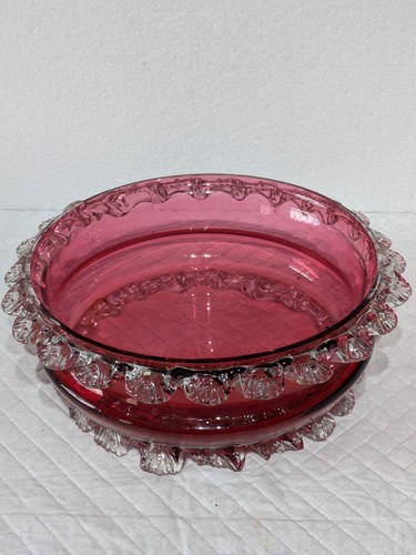 Large cranberry glass with - glass,