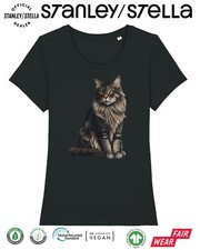 Maine Coon CAT T-Shirt Womens Funny Pet Gift /  Cotton Tee