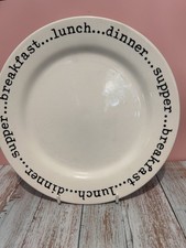RETRO 10” DECAL SCRIPT RIM BREAKFAST LUNCH DINNER SUPPER DINNER PLATE