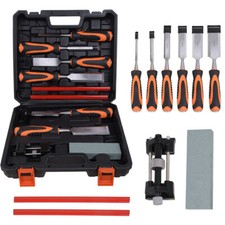 Woodworking Carving Chisels Wood Working Professional Gouges Tool Set With Case