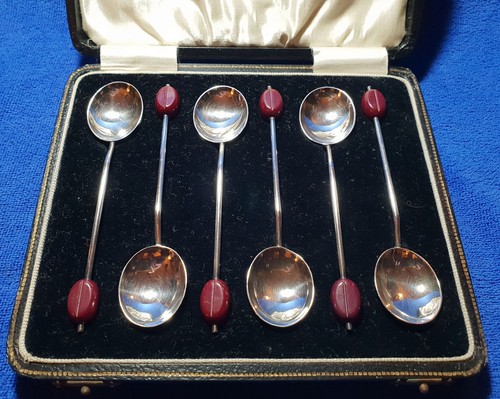 Cased set six vintage - cased, of