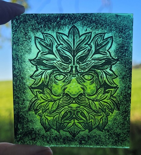 Stained glass green - glass, piece