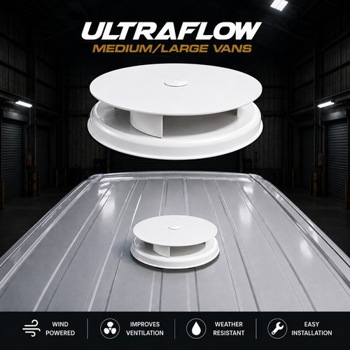 White van roof vent - van, spinning