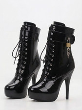 Black Lace Up Ankle Boots