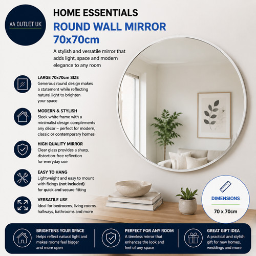 Home essentials white - home, round