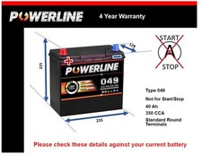 Battery fits RILEY KESTREL 1.1 1.3 65 to 69 049 350A 40Ah 4Yr Warranty Powerline
