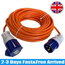 Orange 10 Metre 230v Caravan Camping Electric Hook Up Extension Mains Cable Lead