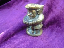 Small vintage brass toby jug
