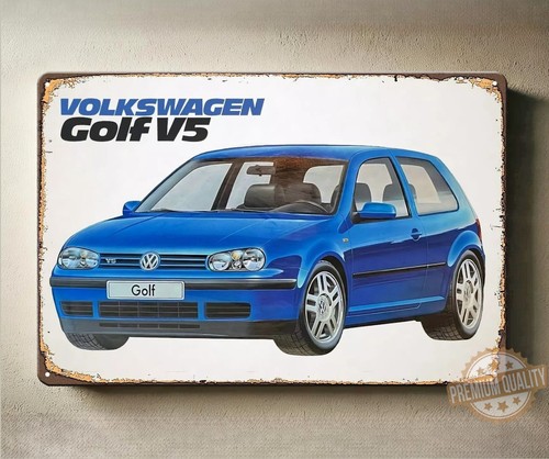 Golf car metal poster - vw, v5
