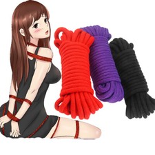 3 x Shibari 10m Soft Bondage Ropes  Red Black Purple 100% Cotton Restraint 8MM