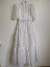 VTG 70's Vera Mont Paris Wedding Dress Gunne Prairie Cottagecore Maxi Size S