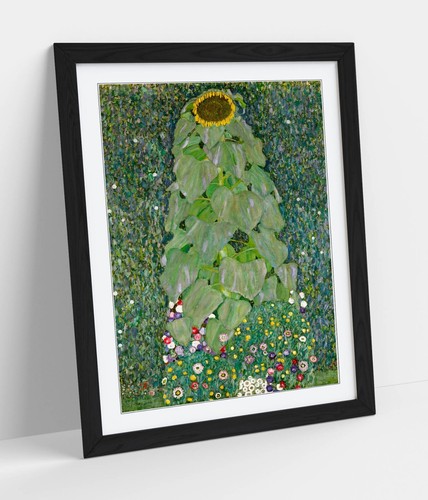 Gustav klimt sunflowers framed - sunflowers,