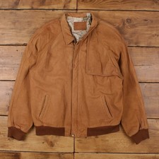 Vintage Marlboro Leather Jacket XL 90s Bomber Brown