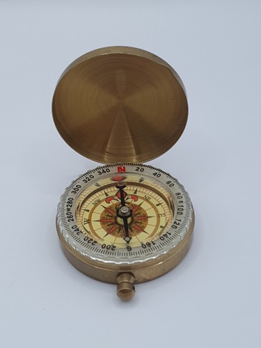 Vintage brass compass - vintage,