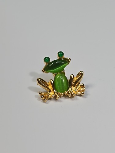 Frog lapel pin faux - faux, green