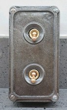 Double Twin Britmac Vintage Industrial Factory Light Switch Crabtree Reclaimed