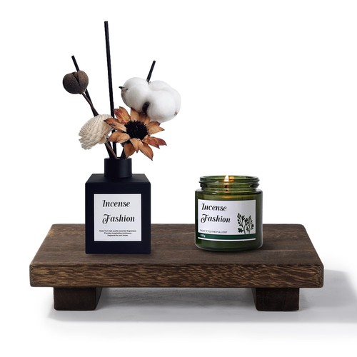 Small wood tray pedestal - tray,