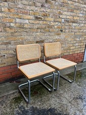Pair of vintage Bauhaus Marcel Breuer Cesca  dining chairs 