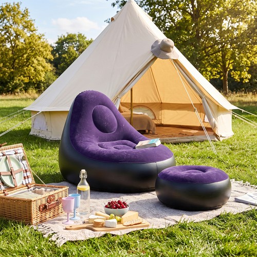 Inflatable lounger ottoman - inflatable,