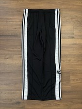 Adidas Adibreak Poppers Trackpants Tracksuit Bottoms - Black/White - UK 20-22