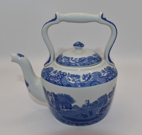 Spode miniature teapot - miniature, blue
