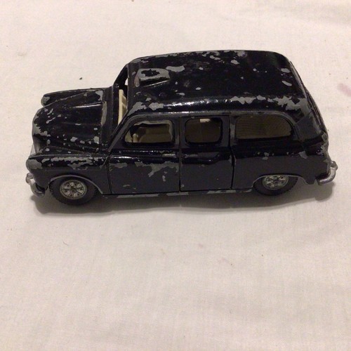 Dinky toy black taxi - taxi, needing