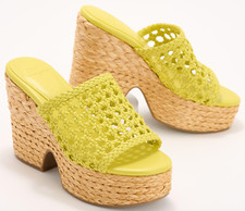 Marc Fisher LTD Caged Heeled Mules - Hollis Yellow Size 11