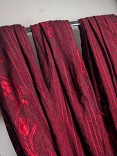 Bespoke Huge Thick Burgundy Red 3 panels Curtains with palmet