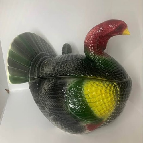 Ceramic turkey tureen laddle - ceramic,