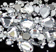 50 Clear mix Flat back Faceted