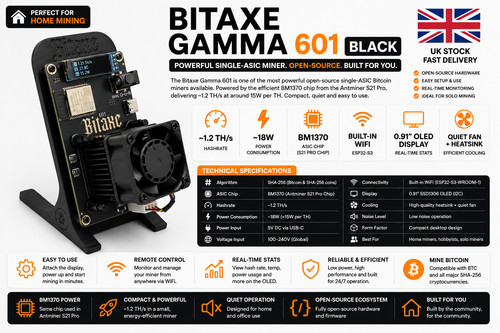 Bitaxe gamma 601 black - bitaxe,