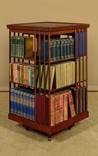 Antique Three Tier Oak Revolving Bookcase c.1905