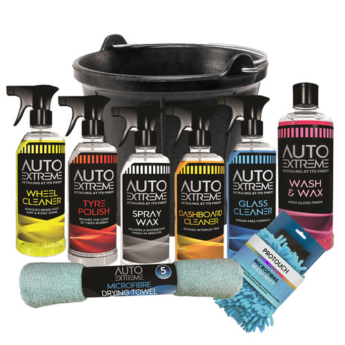 9pcs car cleaning kit - kit, wax