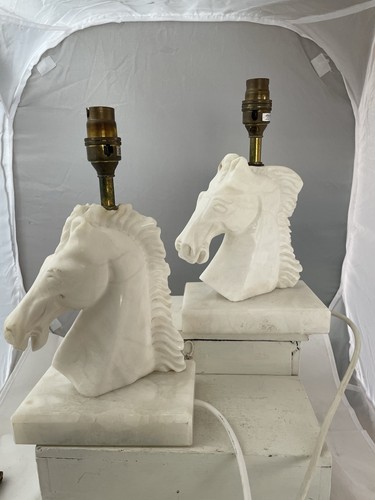 Pair alabaster and onyx horse - onyx,
