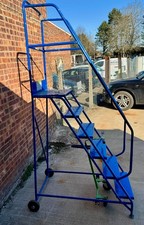 6 STEP WAREHOUSE OFFICE STEPS PLATFORM MOBILE WORKSHOP INDUSTRIAL PICKING STAIRS