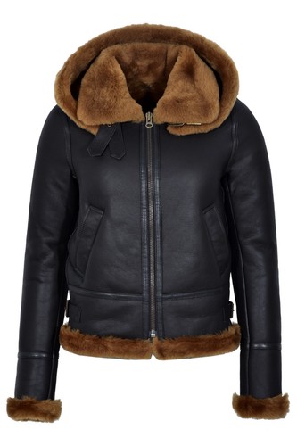 Ladies sheepskin jacket brown - ladies,