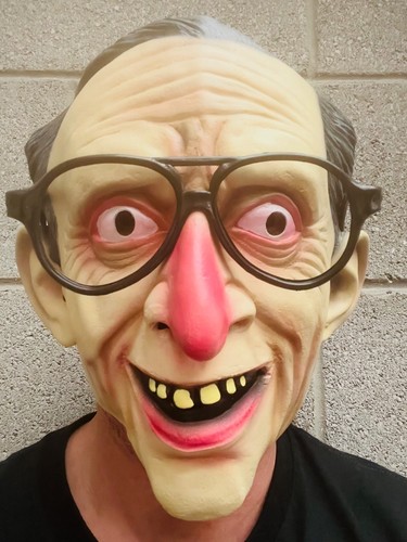Funny old man mask - funny, red