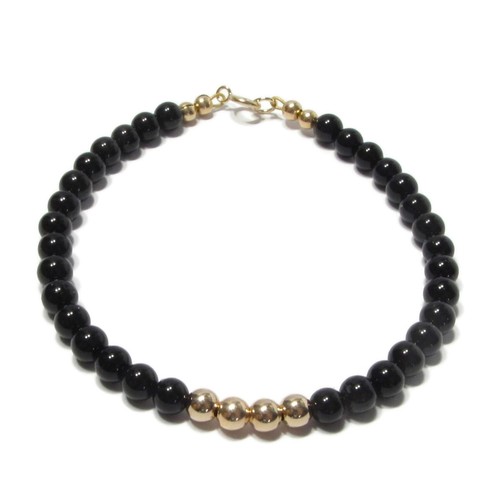Solid 9ct yellow - gold, black