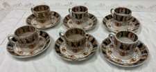 Set Of 6 Burgess Bros Longton Carlisle Ware Cabinet Cups & Saucers Rare Pattern