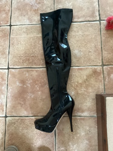Black high heel thigh - black,